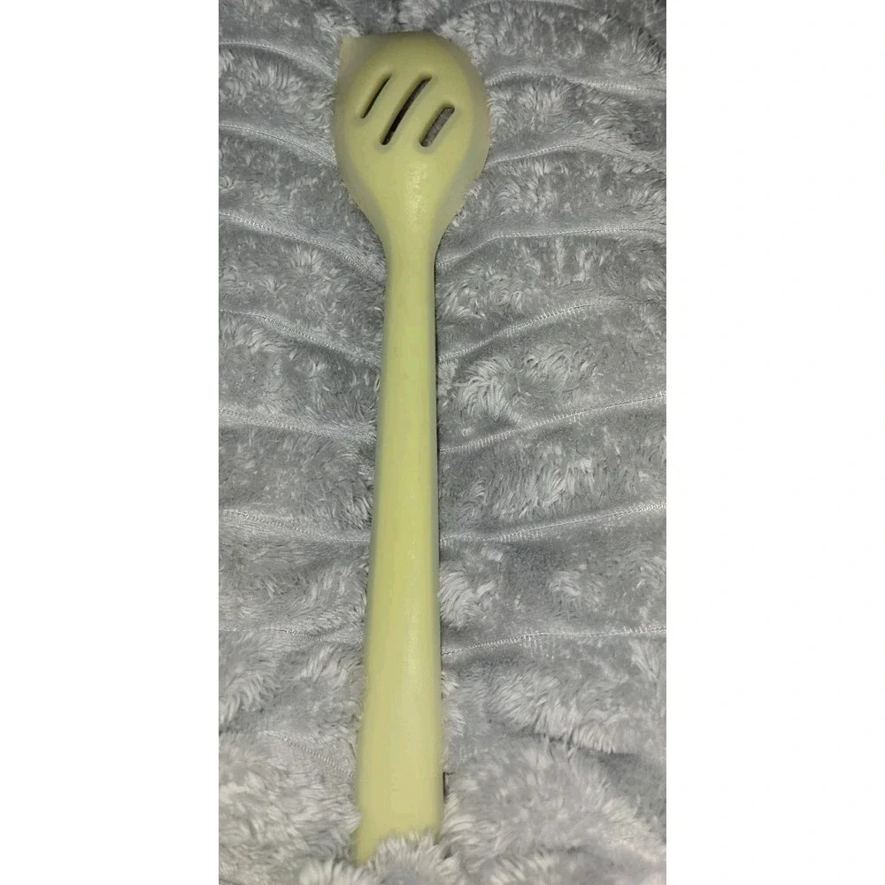 Pier 1‎ Imports light Yellow Solid Silicone Slotted Spoon Cooking Utensil
